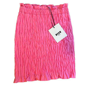 NWT MSGM MILANO PINK TEXTURED RUFFLE SKIRT